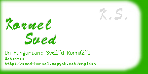 kornel sved business card